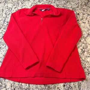 Lands' End Women's Vibrant Red Quarter-Zip Fleece Sweatshirt